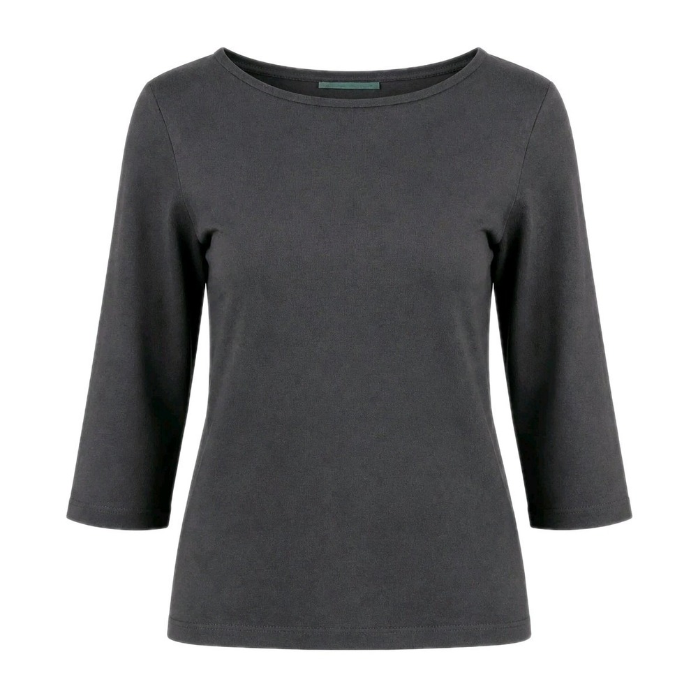 Ralph Lauren 3/4 Sleeve Boat Neck Top Womens XL Black Silk Blend Capsule Luxury